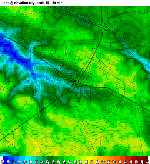 Loris elevation map