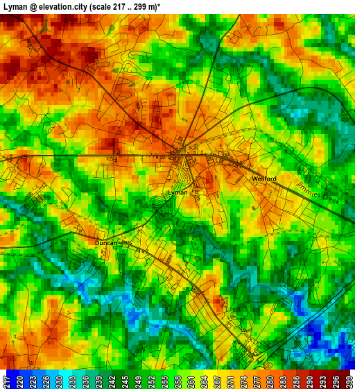 Lyman elevation map