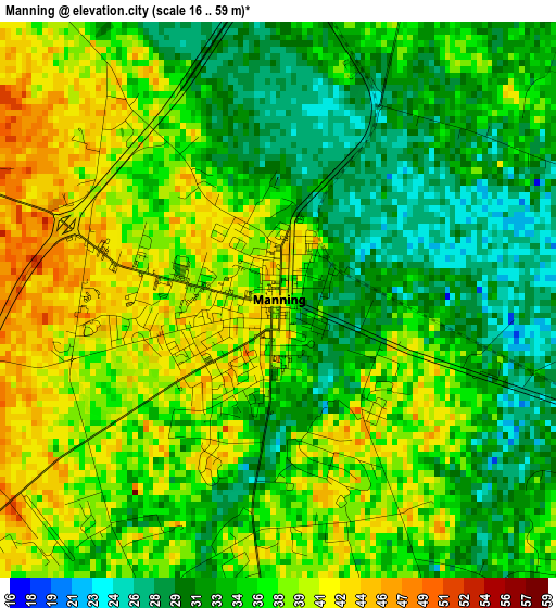 Manning elevation map