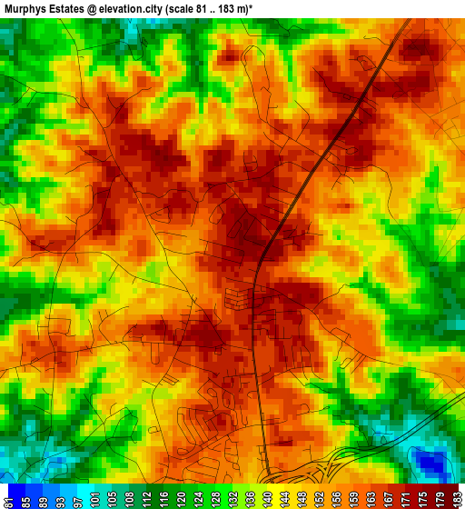 Murphys Estates elevation map