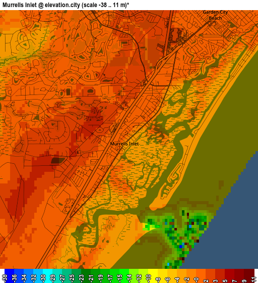 Murrells Inlet elevation map