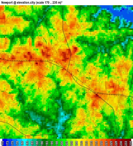 Newport elevation map