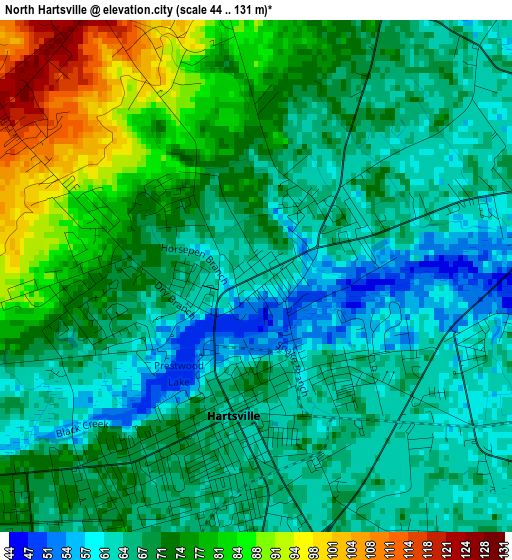 North Hartsville elevation map