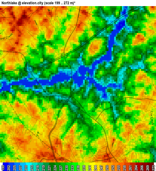 Northlake elevation map