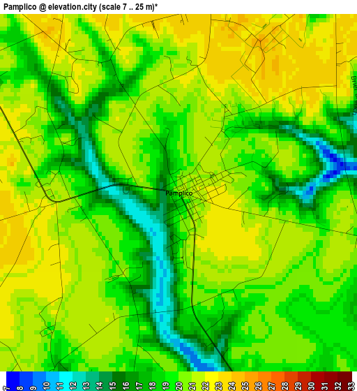 Pamplico elevation map