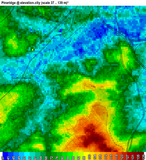 Pineridge elevation map