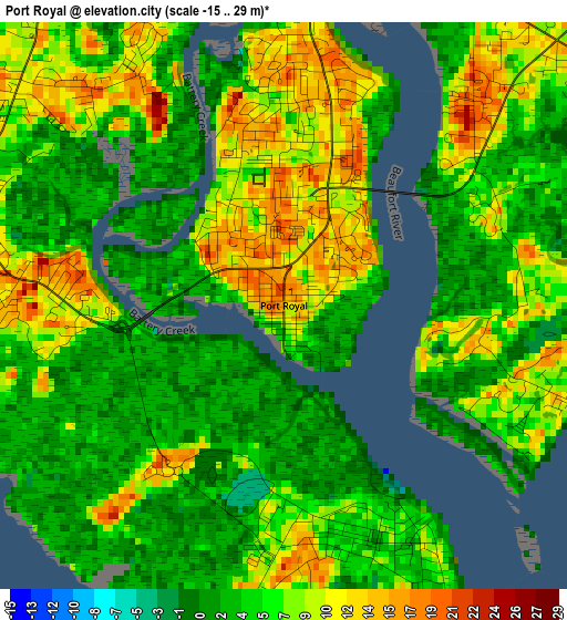 Port Royal elevation map