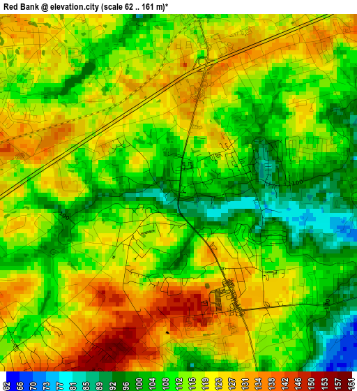 Red Bank elevation map