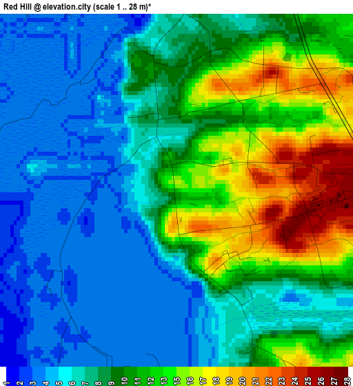 Red Hill elevation map