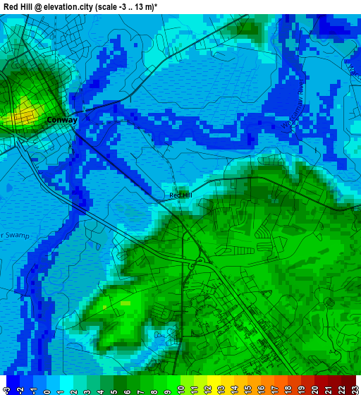 Red Hill elevation map