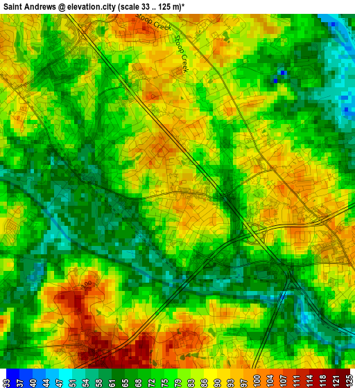 Saint Andrews elevation map