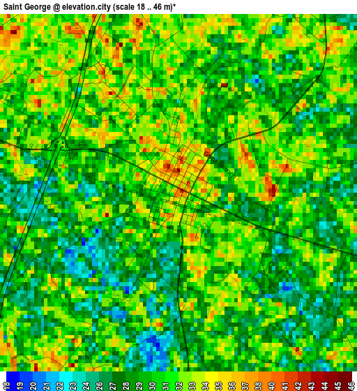 Saint George elevation map