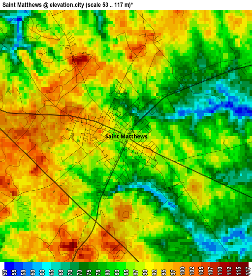 Saint Matthews elevation map