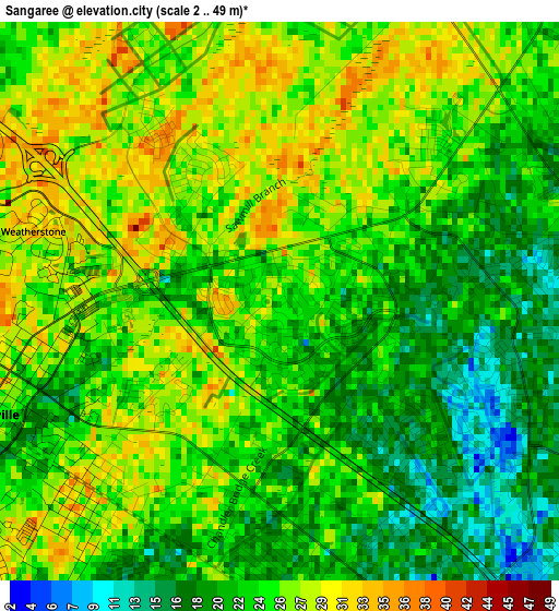 Sangaree elevation map