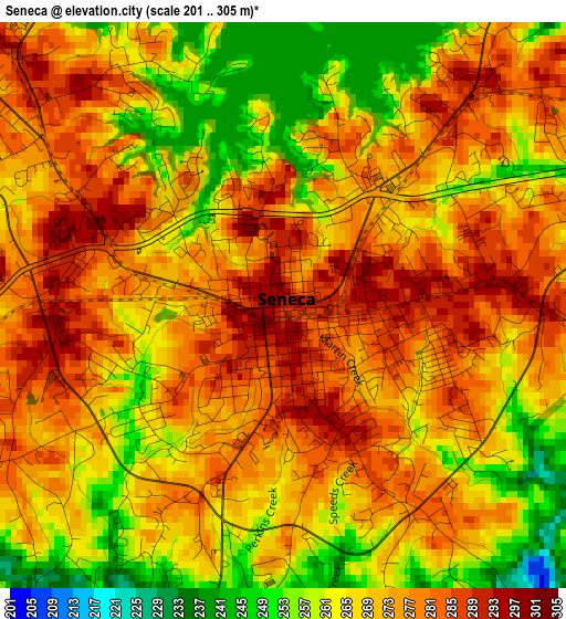 Seneca elevation map