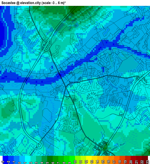 Socastee elevation map