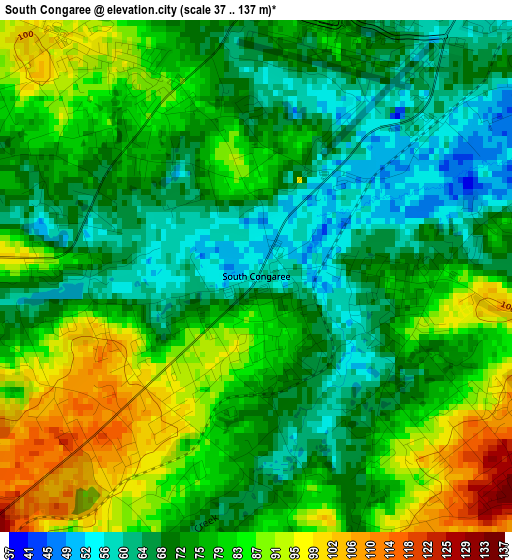 South Congaree elevation map