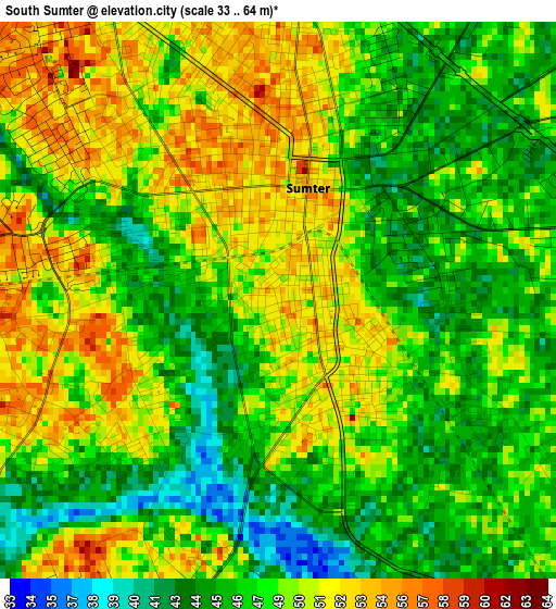 South Sumter elevation map