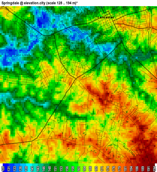 Springdale elevation map