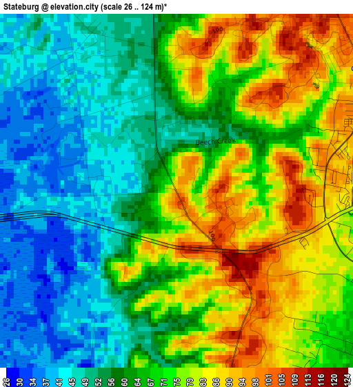 Stateburg elevation map