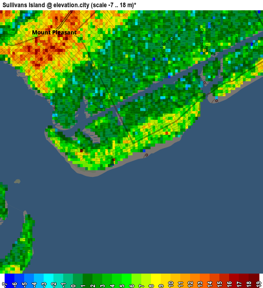 Sullivans Island elevation map