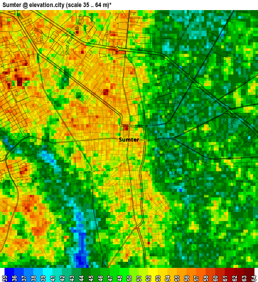 Sumter elevation map