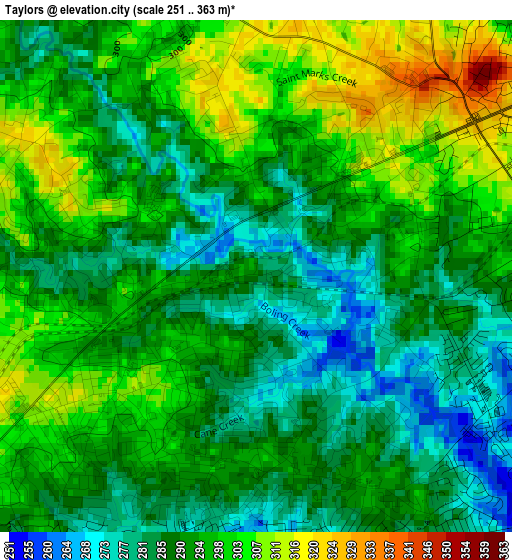 Taylors elevation map