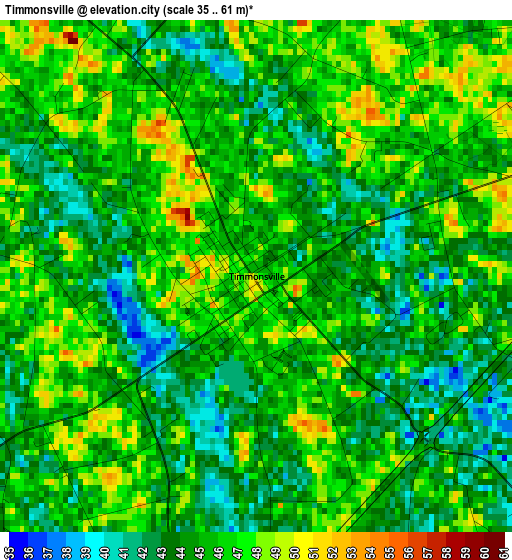 Timmonsville elevation map