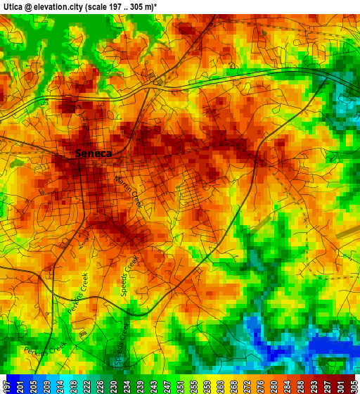 Utica elevation map