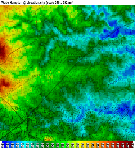 Wade Hampton elevation map