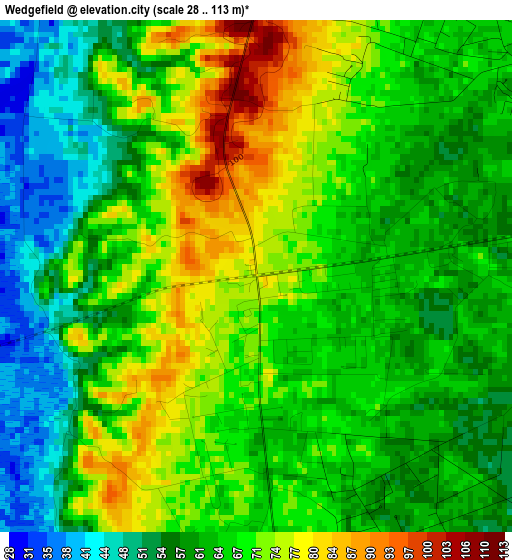 Wedgefield elevation map