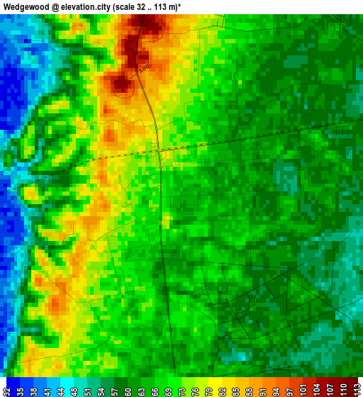 Wedgewood elevation map