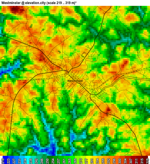 Westminster elevation map