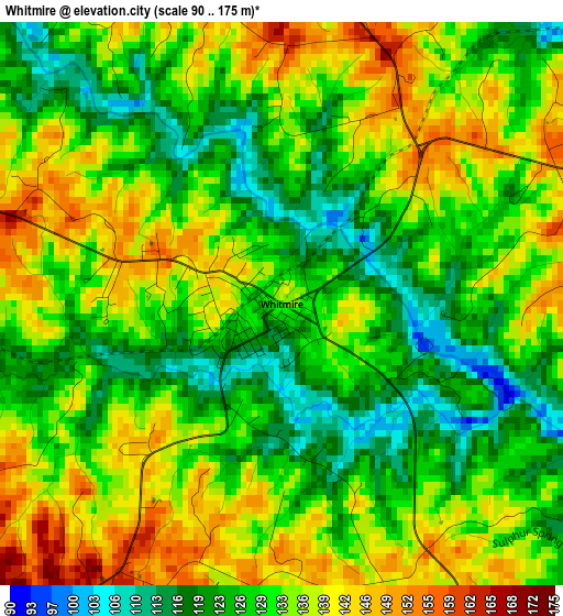 Whitmire elevation map