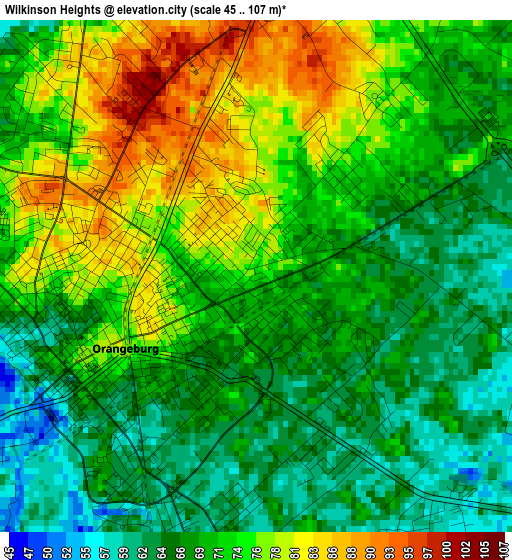 Wilkinson Heights elevation map