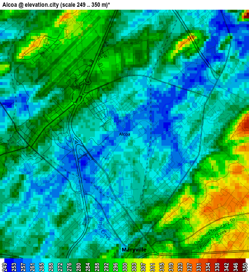 Alcoa elevation map