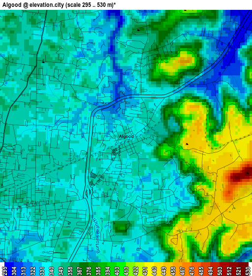 Algood elevation map