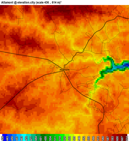 Altamont elevation map