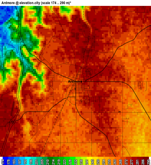 Ardmore elevation map