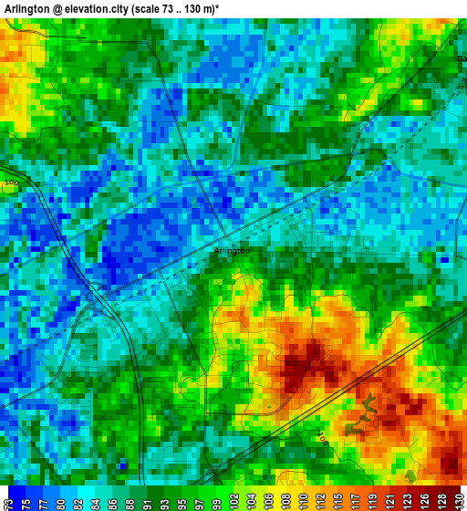 Arlington elevation map