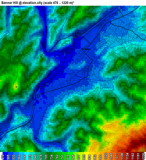 Banner Hill elevation map