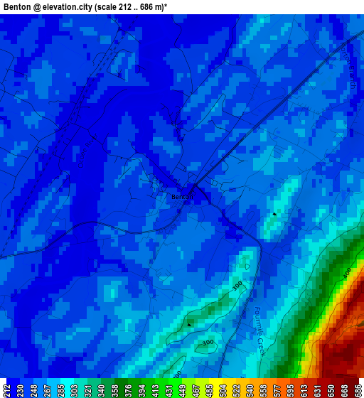 Benton elevation map