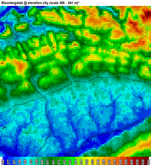 Bloomingdale elevation map