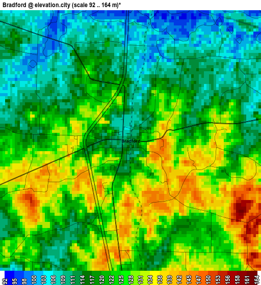 Bradford elevation map