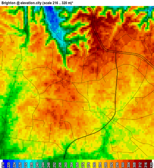 Brighton elevation map