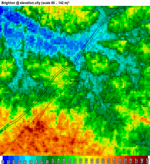 Brighton elevation map