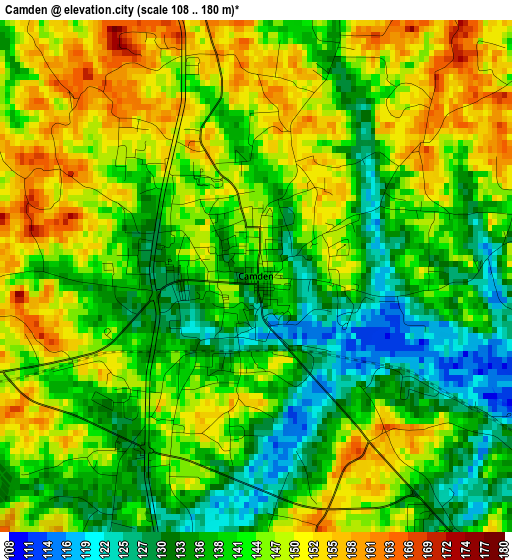 Camden elevation map