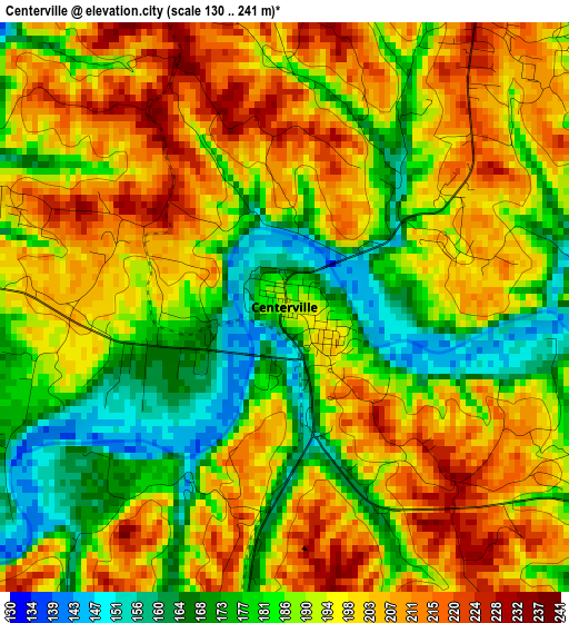 Centerville elevation map