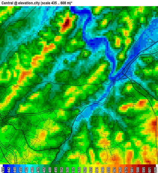 Central elevation map