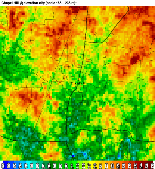 Chapel Hill elevation map